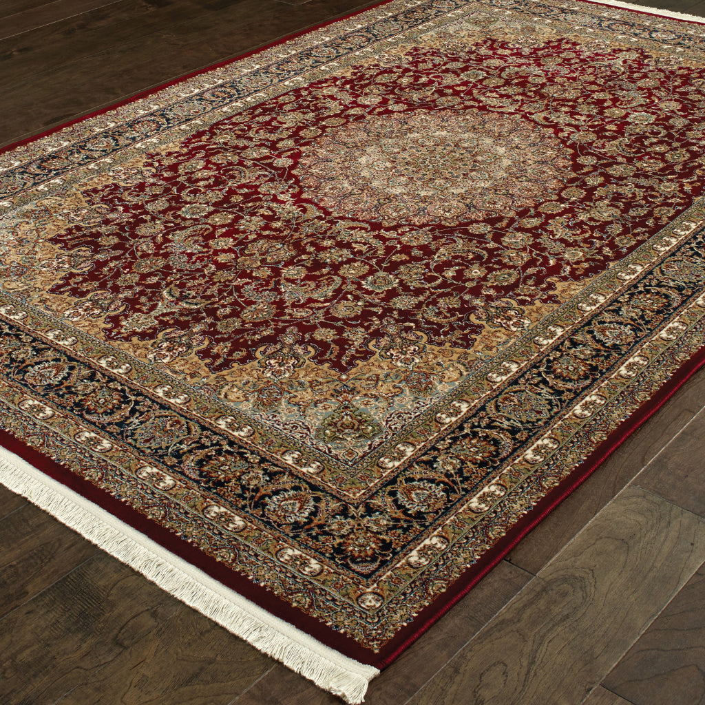 Oriental Weavers Masterpiece 090R2 Multicolor Rectangle Indoor Area Rug - Exquisite Stain Resistant Traditional Rug with Medallion Design