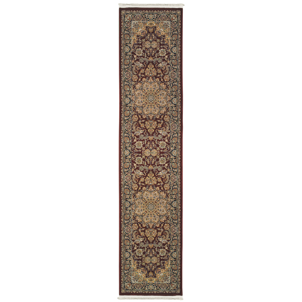 Oriental Weavers Masterpiece 090R2 Multicolor Rectangle Indoor Runner - Exquisite Stain Resistant Traditional Rug with Medallion Design-