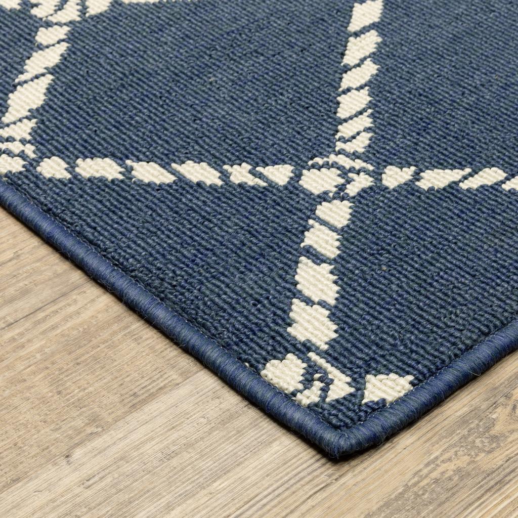 Oriental Weavers Meridian 4295B Navy Rectangle Indoor/Outdoor Area Rug Novelty Pattern-