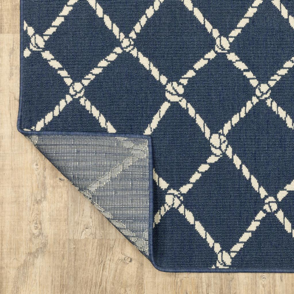 Oriental Weavers Meridian 4295B Navy Rectangle Indoor/Outdoor Area Rug Novelty Pattern-