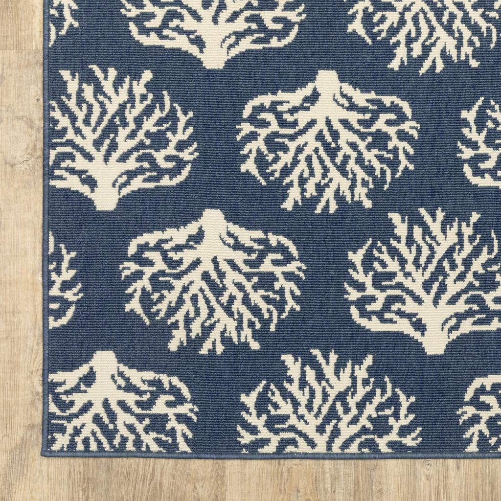 Oriental Weavers Meridian 7420A Navy Rectangle Indoor/Outdoor Runner Novelty Pattern-