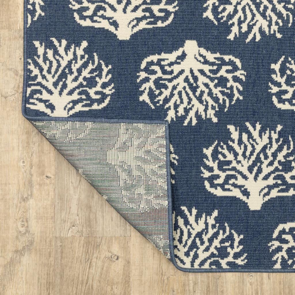 Oriental Weavers Meridian 7420A Navy Rectangle Indoor/Outdoor Area Rug Novelty Pattern-