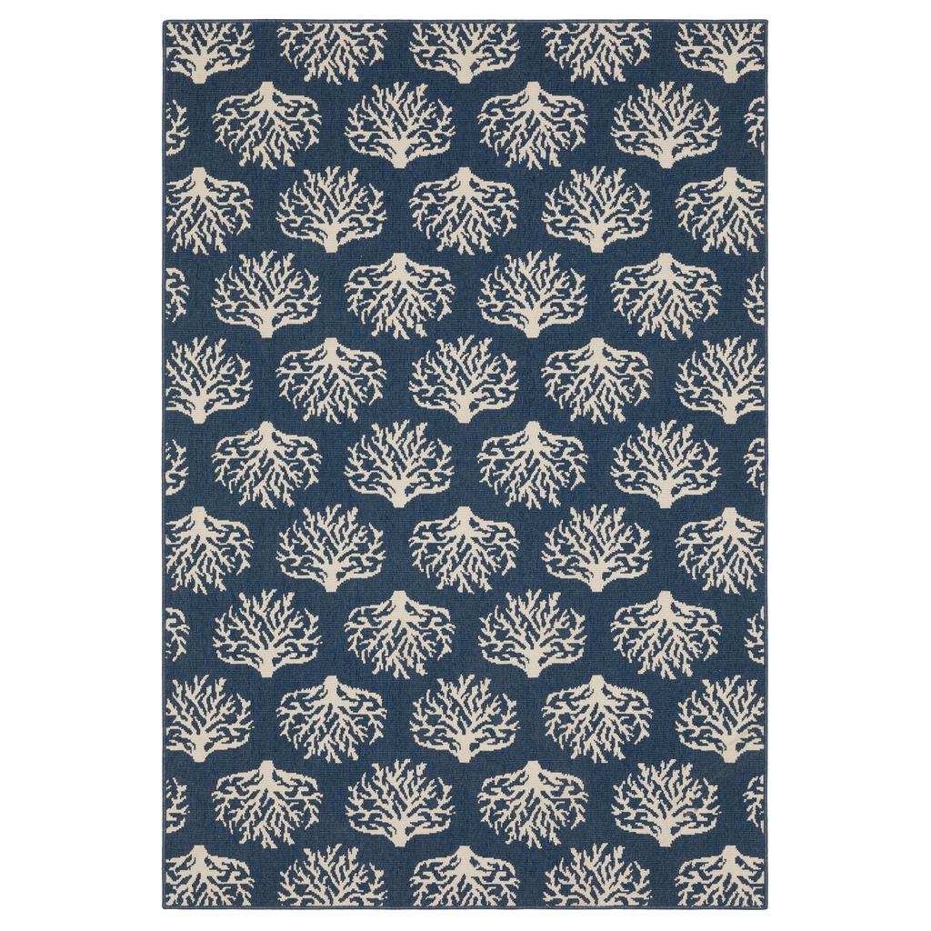 Oriental Weavers Meridian 7420A Navy Rectangle Indoor/Outdoor Runner Novelty Pattern-