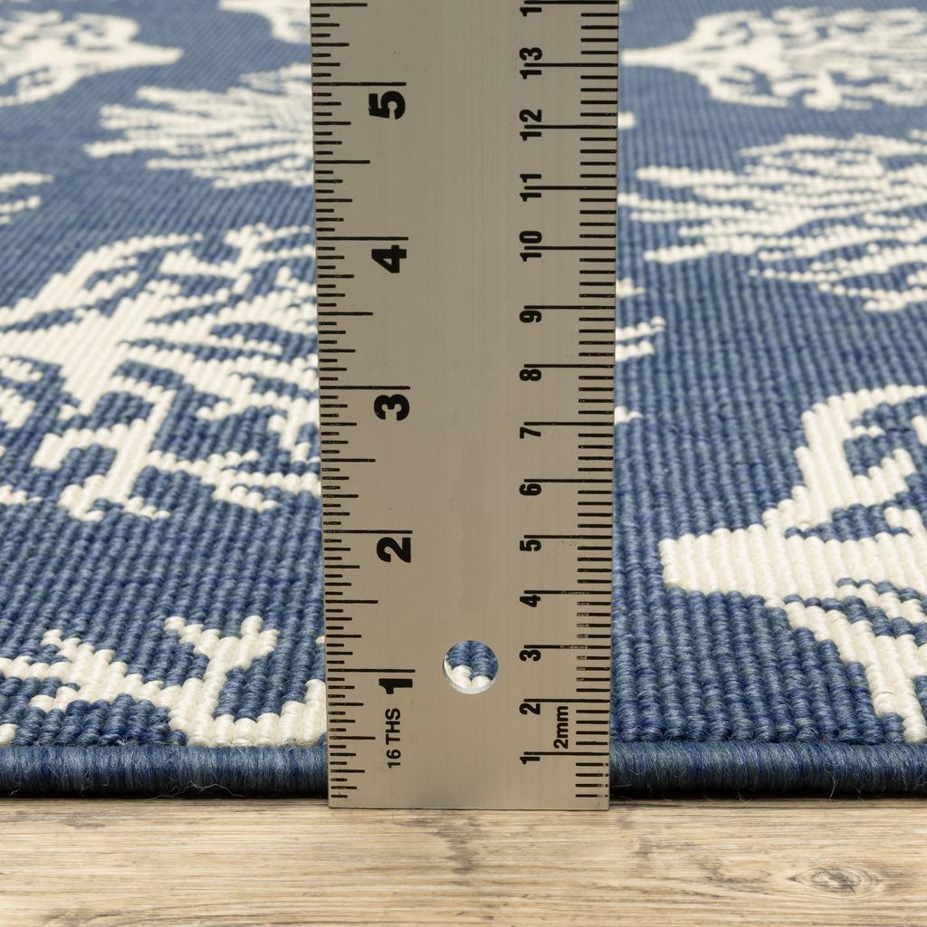 Oriental Weavers Meridian 7420A Navy Rectangle Indoor/Outdoor Runner Novelty Pattern-