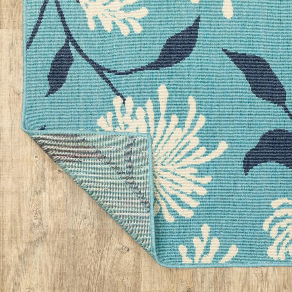 Oriental Weavers Meridian 9929S Blue Rectangle Indoor/Outdoor Area Rug Floral Pattern-