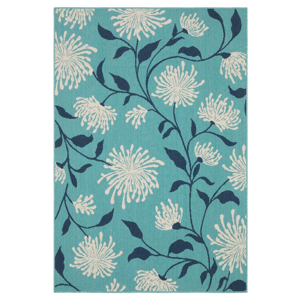 Oriental Weavers Meridian 9929S Blue Rectangle Indoor/Outdoor Area Rug Floral Pattern-