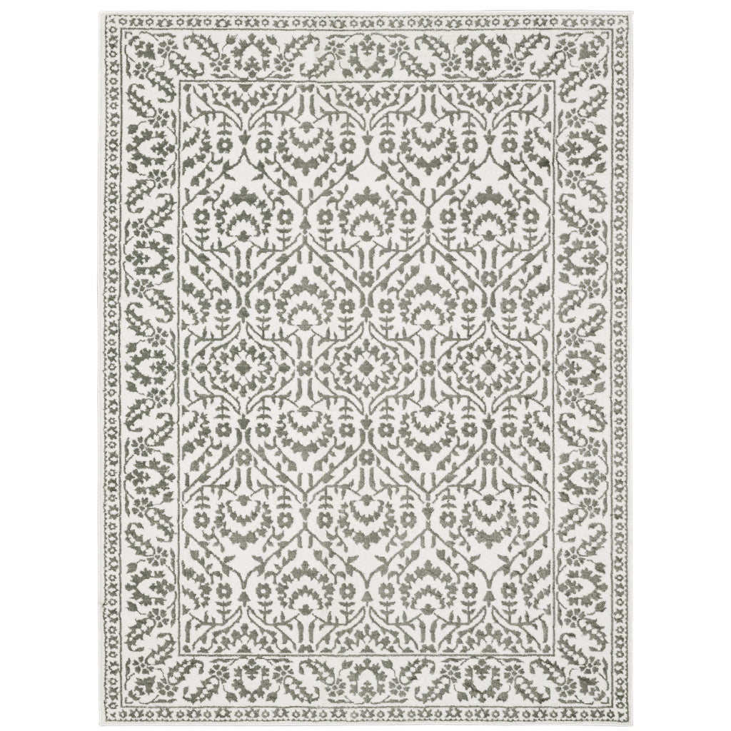 Oriental Weavers Montecito 2062H Gray Rectangle Indoor Area Rug - Trendy Stain Resistant Low Pile Rug with Floral Design