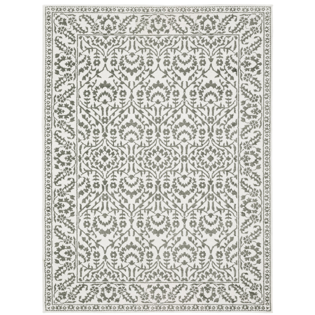 Oriental Weavers Montecito 2062H Gray Rectangle Indoor Area Rug - Trendy Stain Resistant Low Pile Rug with Floral Design-