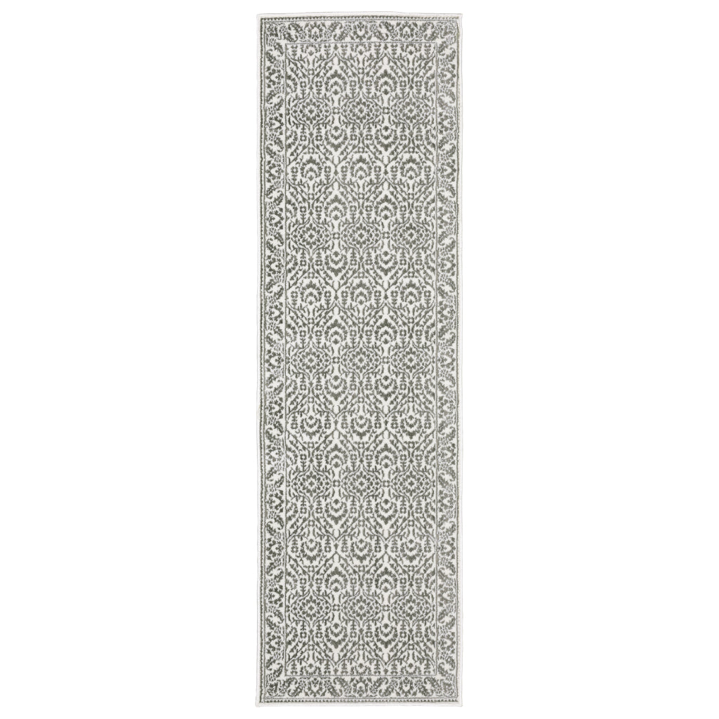 Oriental Weavers Montecito 2062H Gray Rectangle Indoor Runner - Trendy Stain Resistant Low Pile Rug with Floral Design