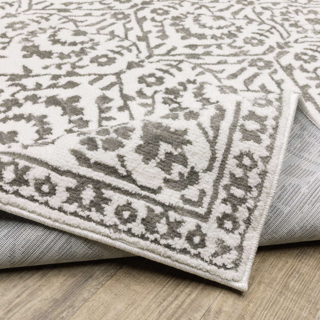 Oriental Weavers Montecito 2062H Gray Rectangle Indoor Area Rug - Trendy Stain Resistant Low Pile Rug with Floral Design