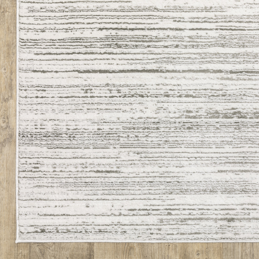 Oriental Weavers Montecito 4154W Gray Rectangle Indoor Runner - Trendy Stain Resistant Low Pile Rug with Distressed Striped Design