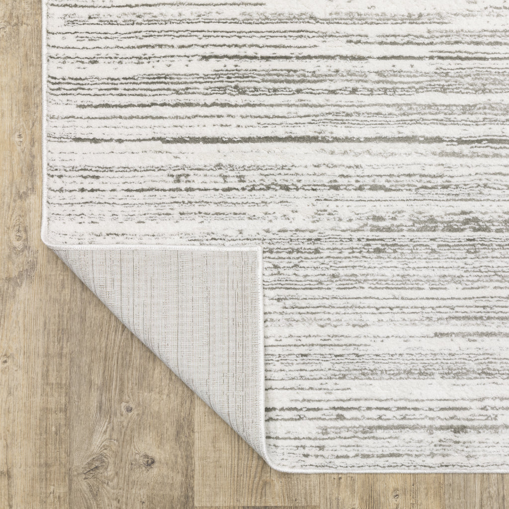 Oriental Weavers Montecito 4154W Gray Rectangle Indoor Runner - Trendy Stain Resistant Low Pile Rug with Distressed Striped Design