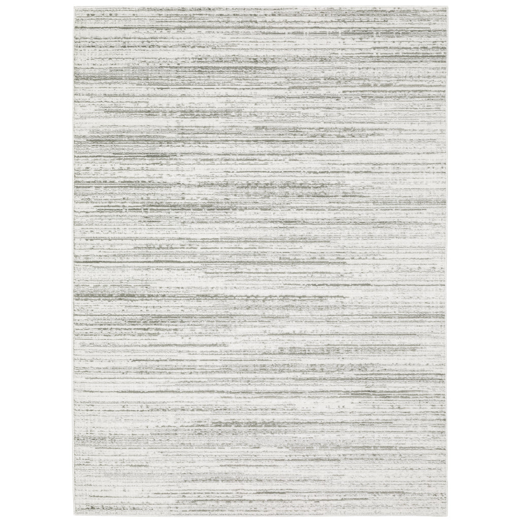 Oriental Weavers Montecito 4154W Gray Rectangle Indoor Area Rug - Trendy Stain Resistant Low Pile Rug with Distressed Striped Design