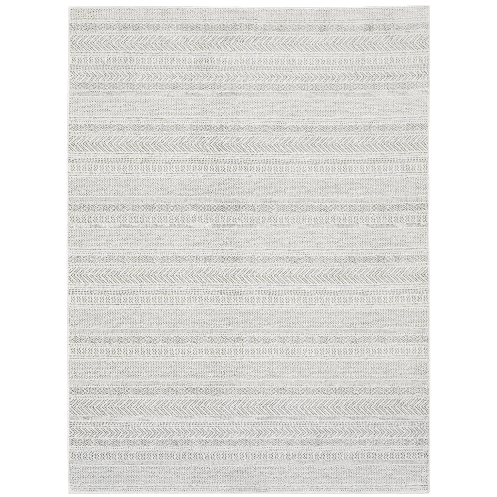 Oriental Weavers Montecito 4929E Gray Rectangle Indoor Area Rug - Trendy Stain Resistant Low Pile Rug with Geometric Design