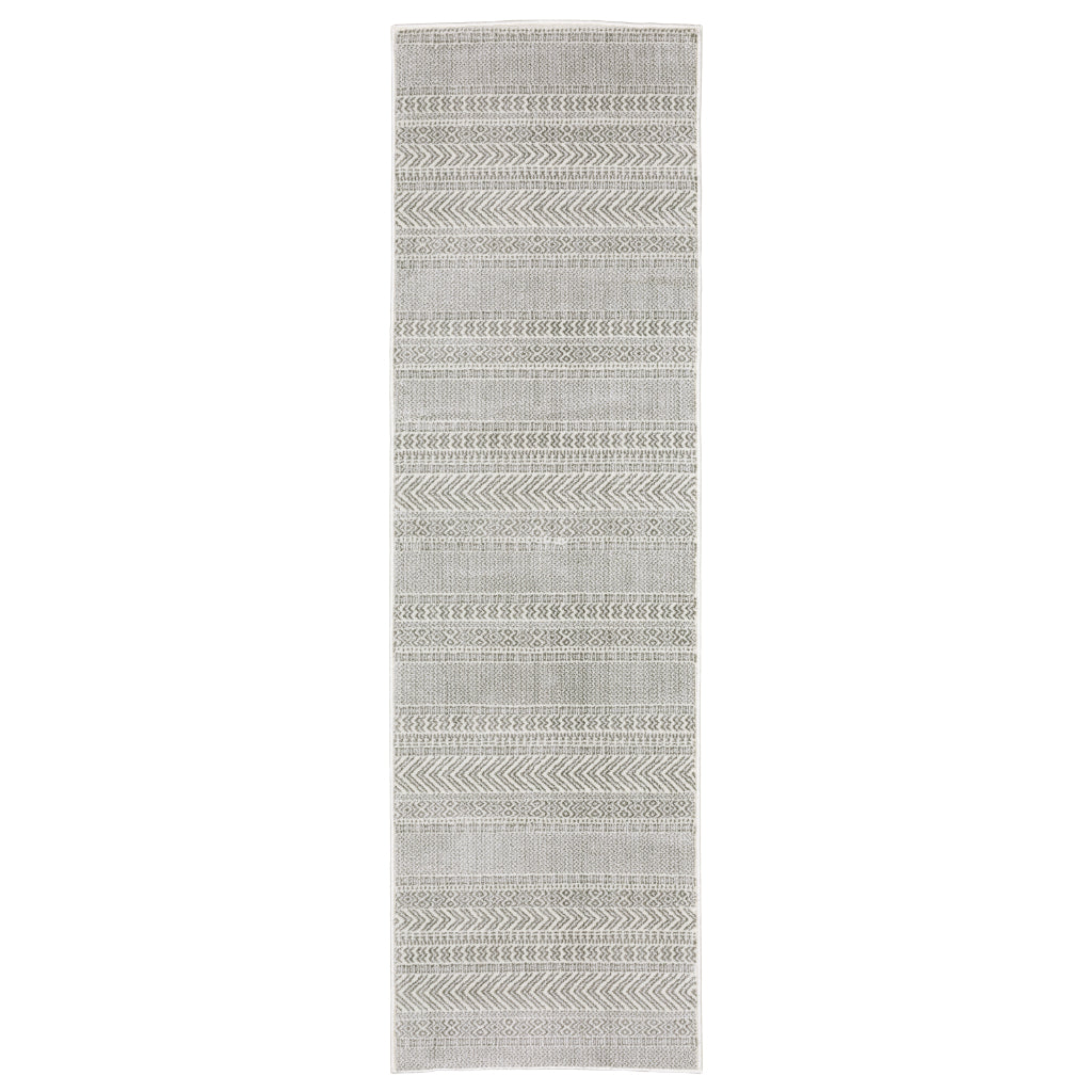 Oriental Weavers Montecito 4929E Gray Rectangle Indoor Runner - Trendy Stain Resistant Low Pile Rug with Geometric Design