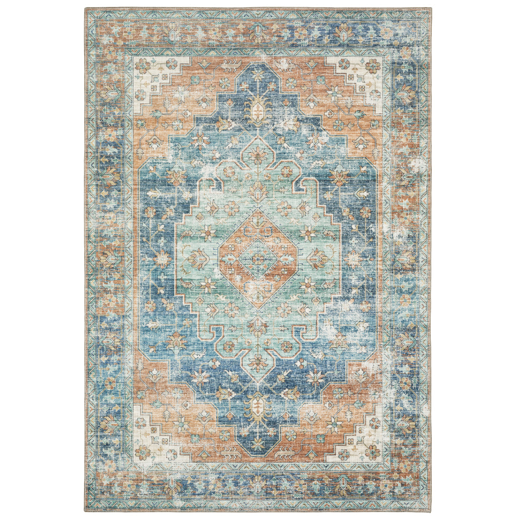Oriental Weavers Myers Park MYP03 Multicolor Rectangle Indoor Area Rug - Easy Care Stain Resistant Low Pile Rug with Oriental Design-