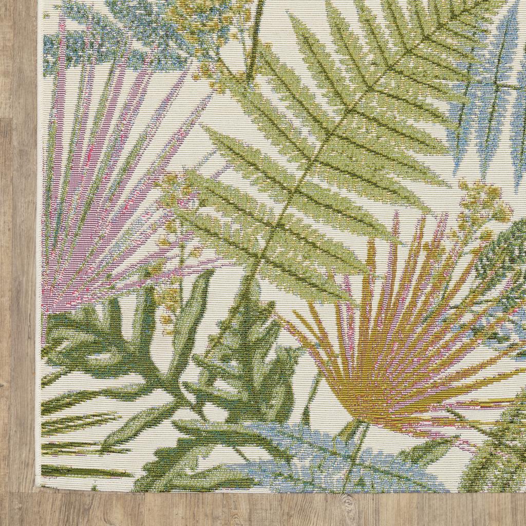 Oriental Weavers Naples 1091X Green Rectangle Indoor/Outdoor Area Rug Botantical Pattern-