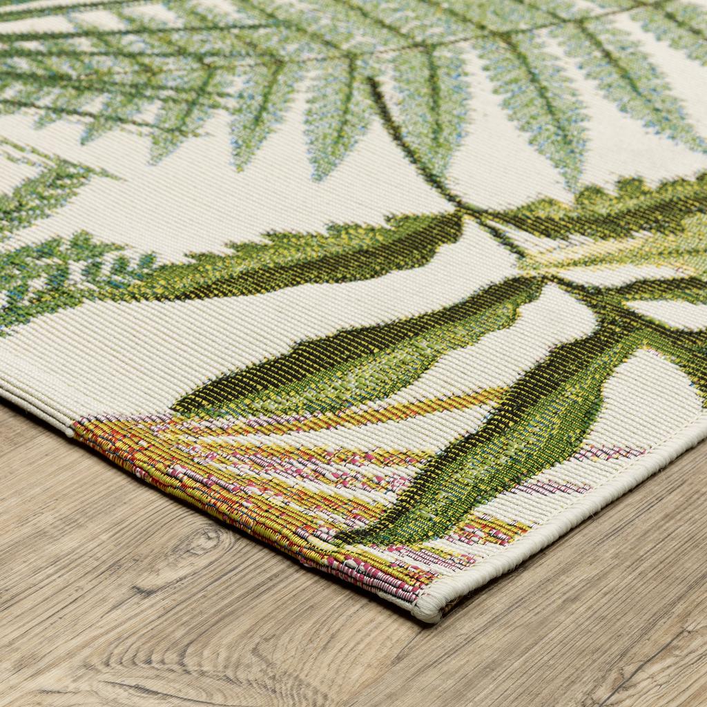 Oriental Weavers Naples 1091X Green Rectangle Indoor/Outdoor Area Rug Botantical Pattern-