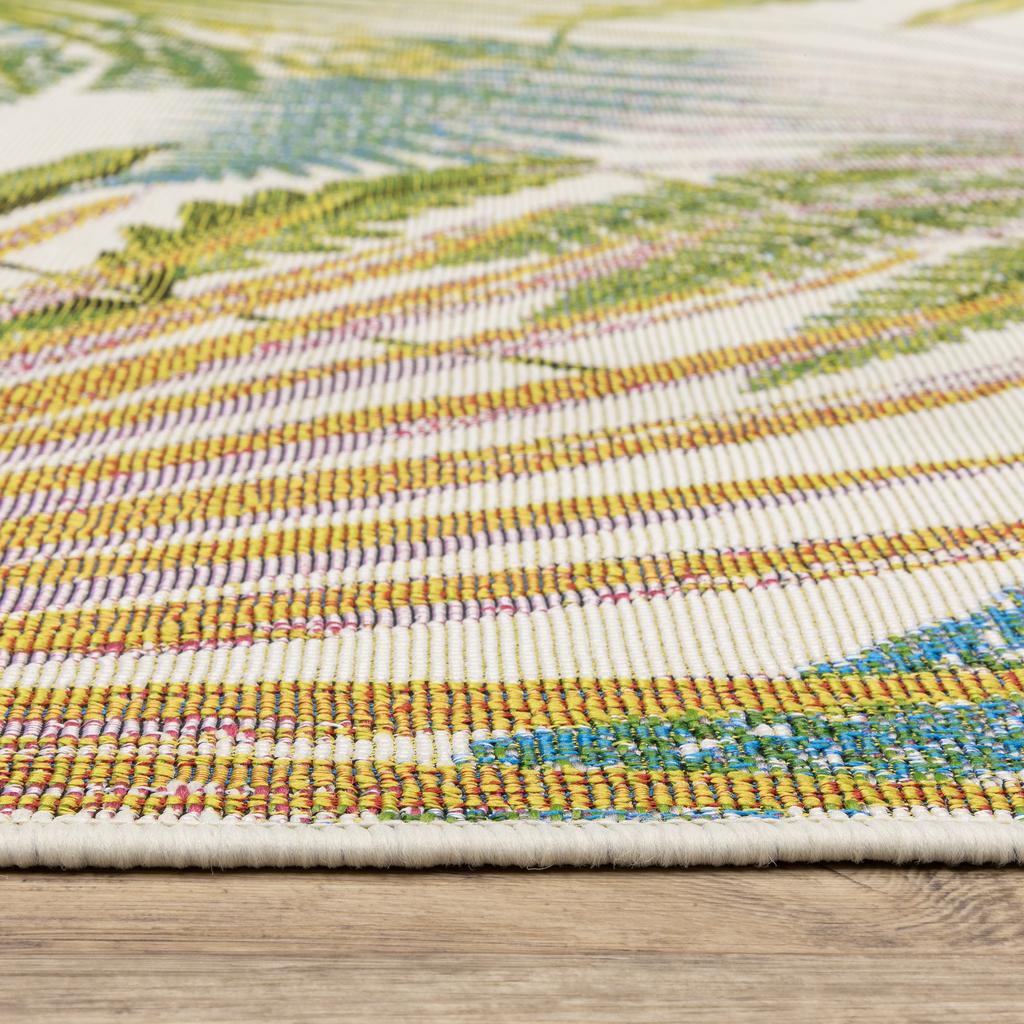 Oriental Weavers Naples 1091X Green Rectangle Indoor/Outdoor Area Rug Botantical Pattern-