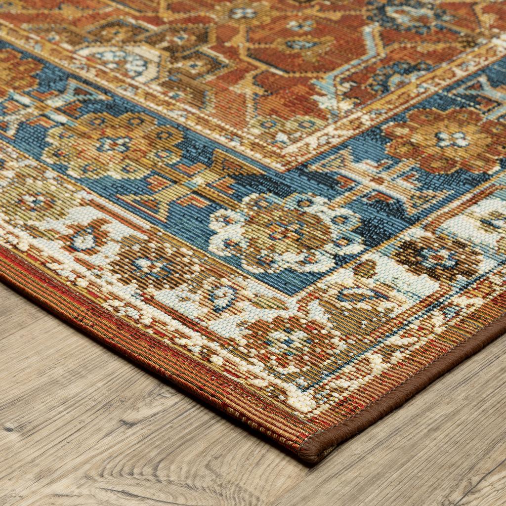 Oriental Weavers Naples 1204X Rust Rectangle Indoor/Outdoor Area Rug Oriental Pattern-