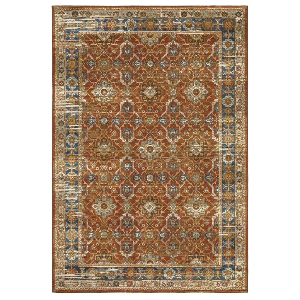 Oriental Weavers Naples 1204X Rust Rectangle Indoor/Outdoor Area Rug Oriental Pattern-