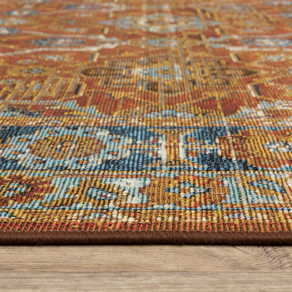 Oriental Weavers Naples 1204X Rust Rectangle Indoor/Outdoor Area Rug Oriental Pattern-