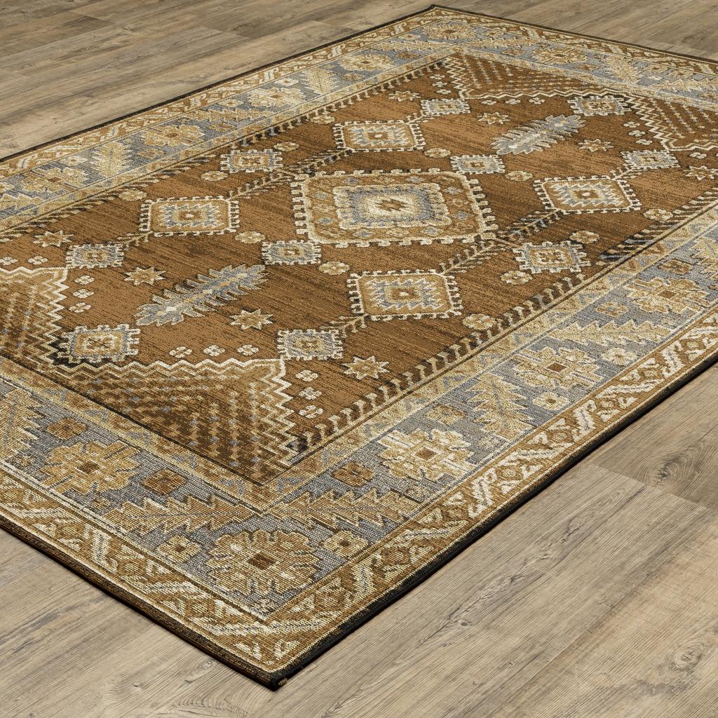 Oriental Weavers Naples 1441X Brown Rectangle Indoor/Outdoor Area Rug Oriental Pattern-