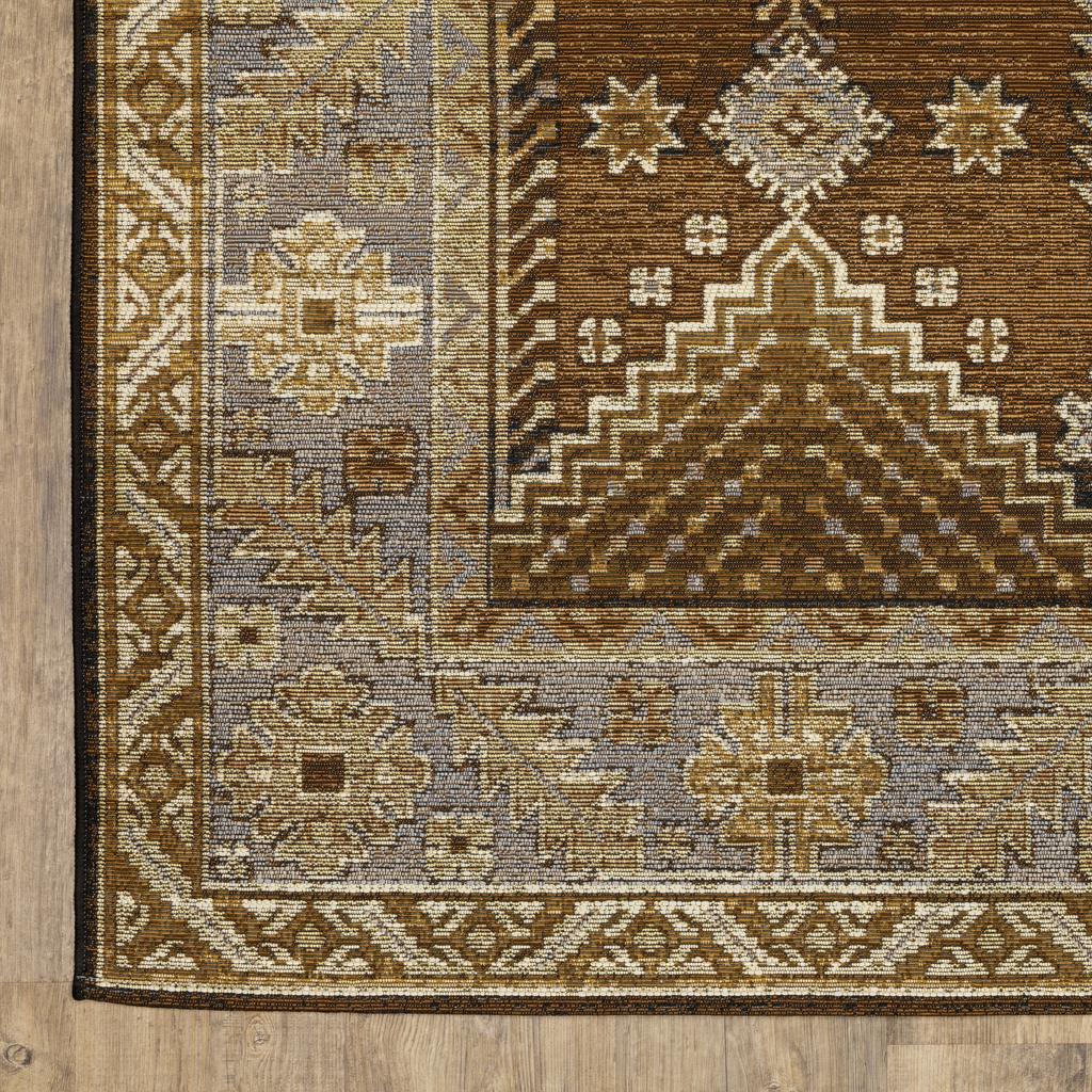 Oriental Weavers Naples 1441X Brown Rectangle Indoor/Outdoor Area Rug Oriental Pattern-