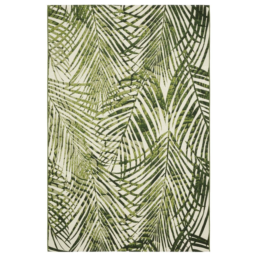 Oriental Weavers Naples 1572X Green Rectangle Indoor/Outdoor Area Rug Botantical Pattern-