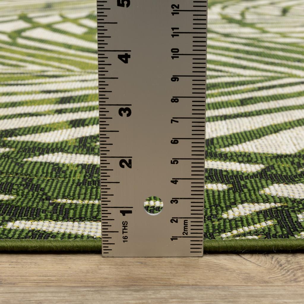 Oriental Weavers Naples 1572X Green Rectangle Indoor/Outdoor Area Rug Botantical Pattern-