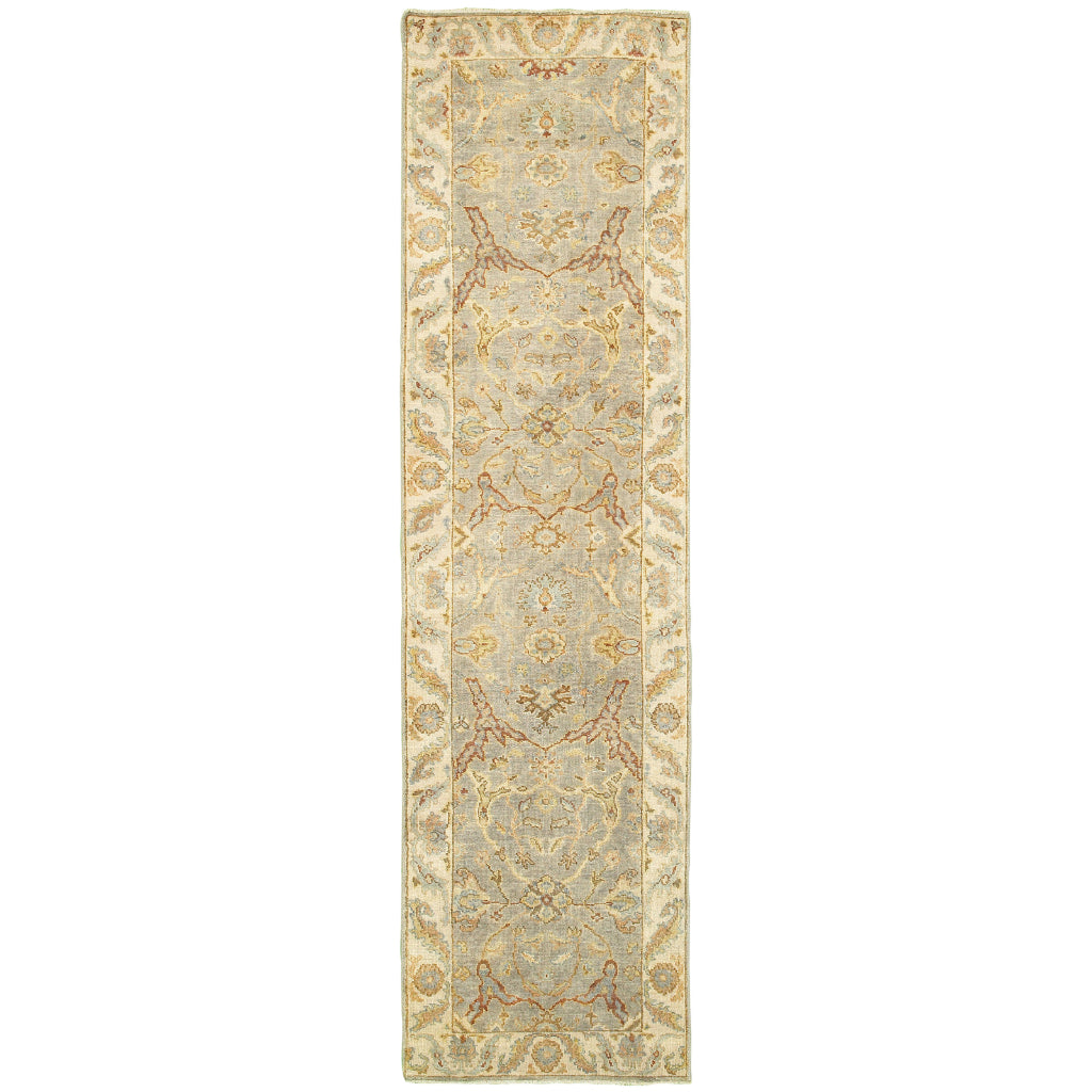 Oriental Weavers Palace 10305 Multicolor Rectangle Indoor Runner - Luxurious Hand Knotted Rug Made of 100% Wool with Oriental Design