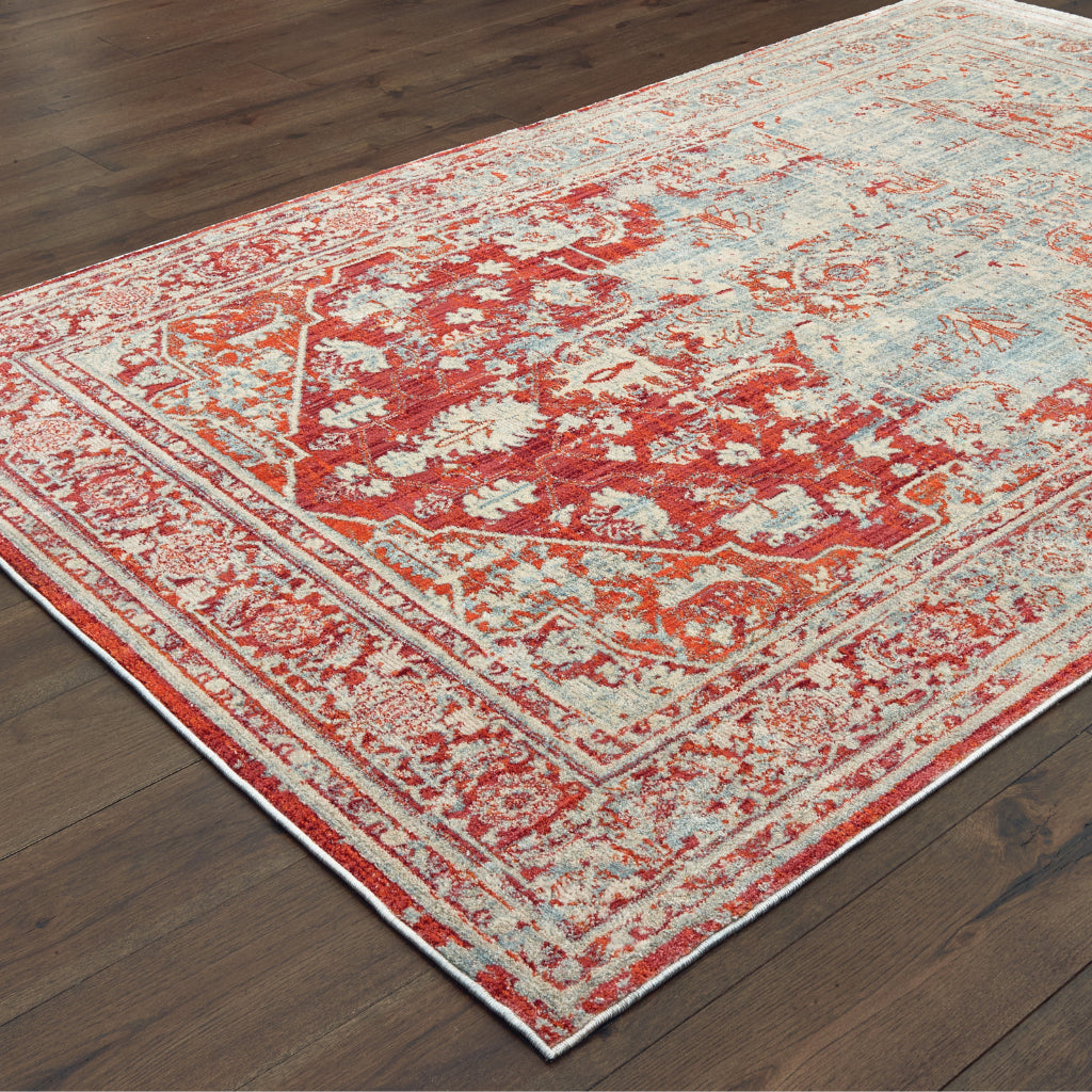 Oriental Weavers Pandora 1501U Two-Color Rectangle Indoor Area Rug - Stain Resistant Traditional Rug with Distressed Medallion Design