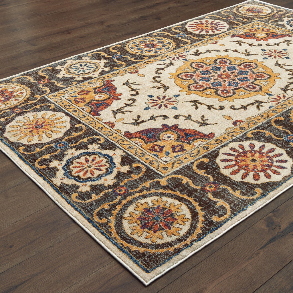 Oriental Weavers Pandora 4929X Multicolor Rectangle Indoor Area Rug - Stain Resistant Traditional Rug with Tribal Medallion Design