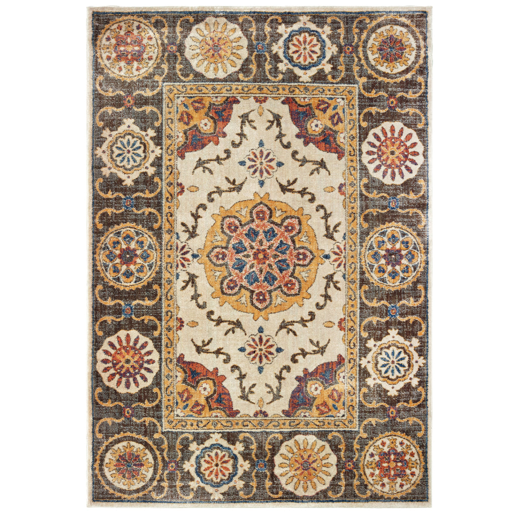 Oriental Weavers Pandora 4929X Multicolor Rectangle Indoor Area Rug - Stain Resistant Traditional Rug with Tribal Medallion Design