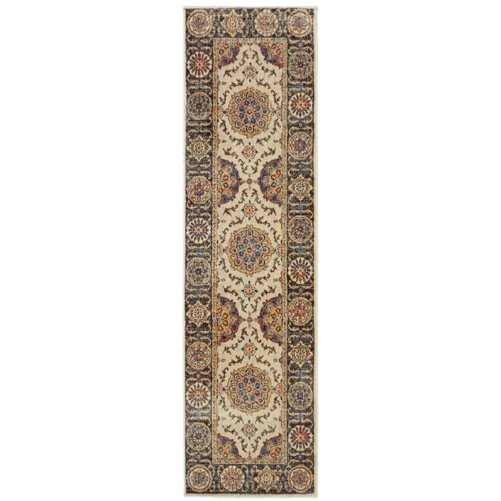 Oriental Weavers Pandora 4929X Multicolor Rectangle Indoor Runner - Stain Resistant Traditional Rug with Tribal Medallion Design