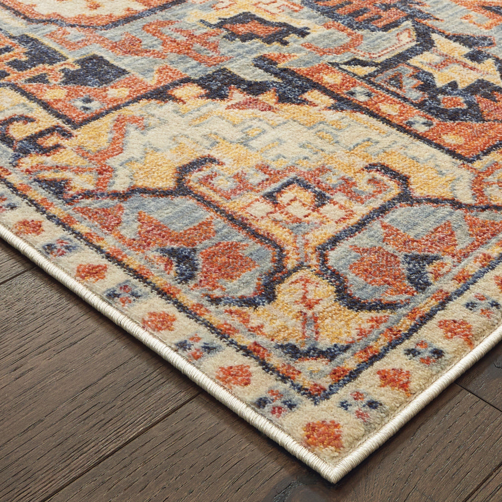 Oriental Weavers Pandora 049S7 Multicolor Rectangle Indoor Area Rug - Stain Resistant Traditional Rug with Tribal Design