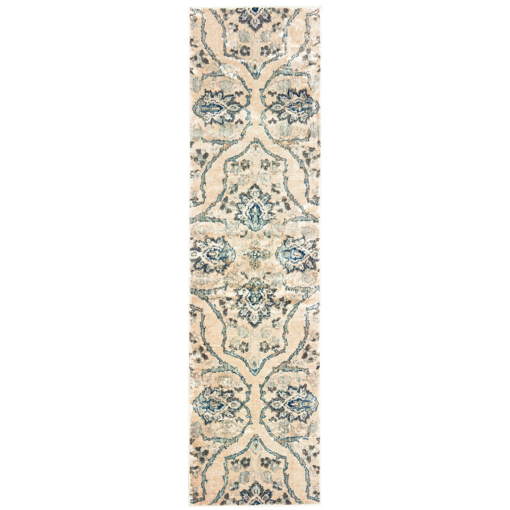 Oriental Weavers Pandora 5502W Multicolor Rectangle Indoor Runner Stain Resistant Traditional Rug with Floral Medallion Design