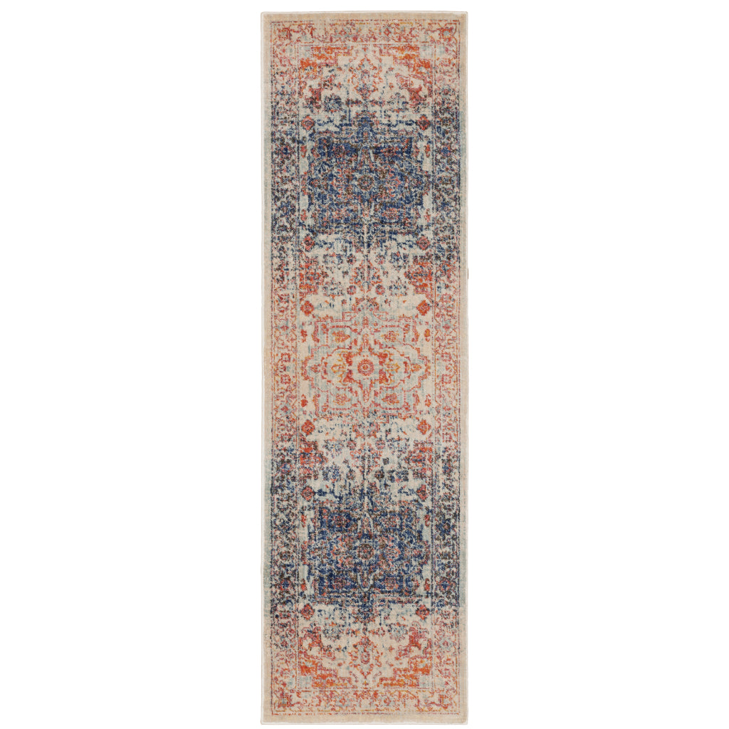 Oriental Weavers Pandora 070W7 Multicolor Rectangle Indoor Runner - Stain Resistant Traditional Rug with Distressed Medallion Design