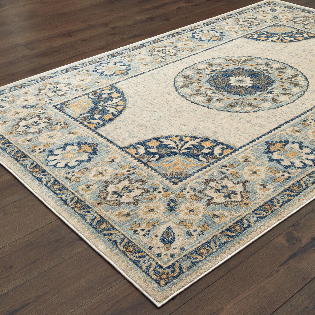 Oriental Weavers Pandora 8027W Multicolor Rectangle Indoor Area Rug - Stain Resistant Traditional Rug with Distressed Medallion Design