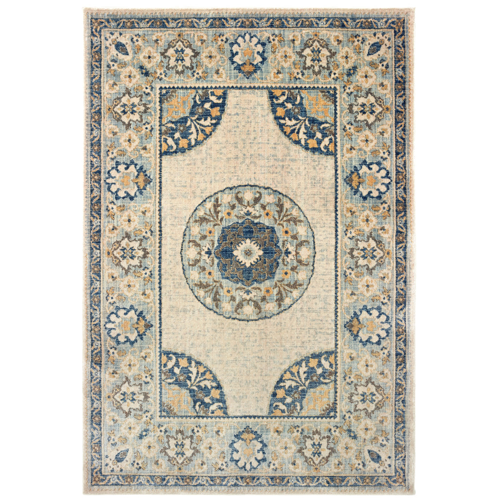 Oriental Weavers Pandora 8027W Multicolor Rectangle Indoor Area Rug - Stain Resistant Traditional Rug with Distressed Medallion Design