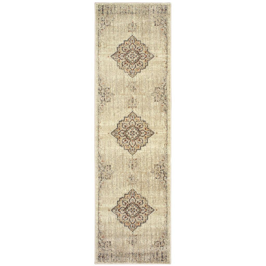 Oriental Weavers Pasha 072J2 Multicolor Rectangle Indoor Runner - Cozy Stain Resistant Low Pile Rug with Medallion Design