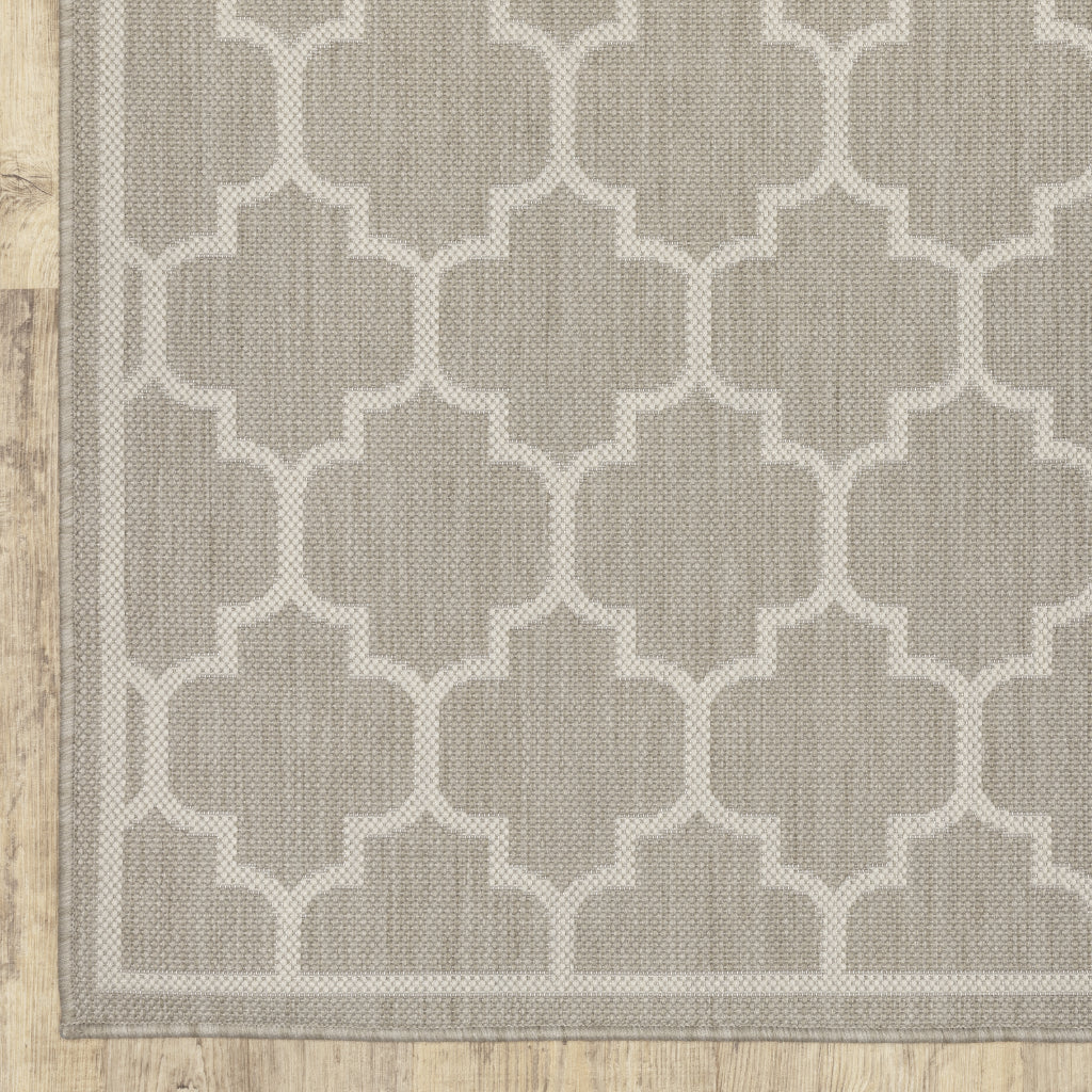 Oriental Weavers Portofino 1636H Grey/Ivory Rectangle Indoor / Outdoor Area Rug - Stain Resistant Machine Made Patio Rug