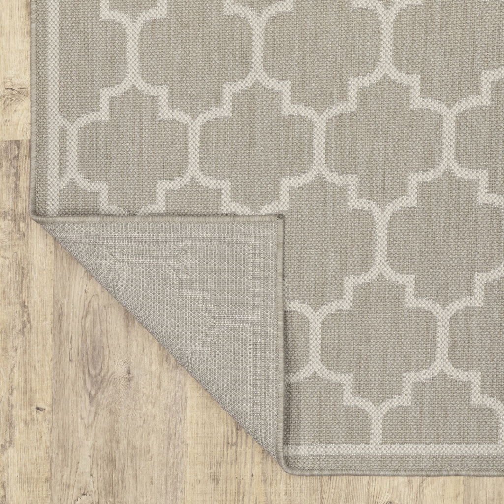 Oriental Weavers Portofino 1636H Grey/Ivory Rectangle Indoor / Outdoor Area Rug - Stain Resistant Machine Made Patio Rug