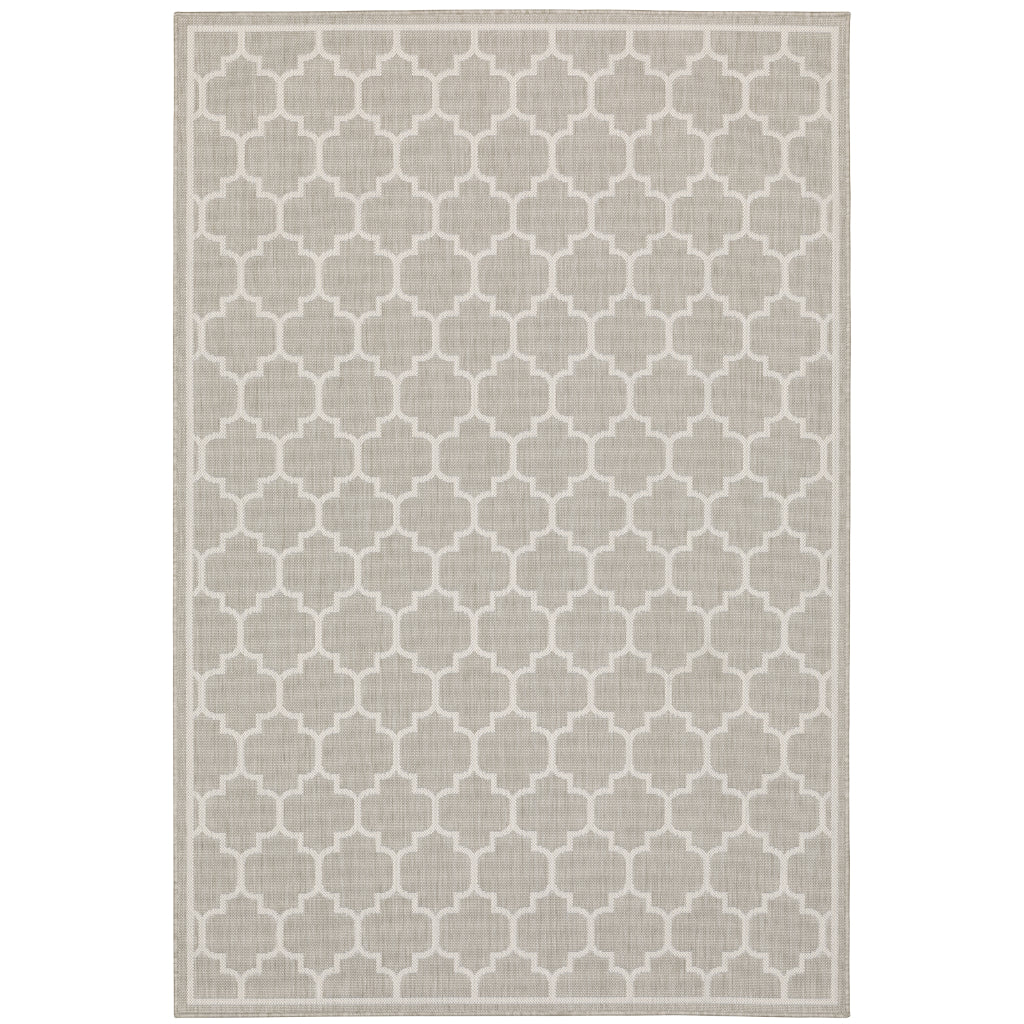 Oriental Weavers Portofino 1636H Grey/Ivory Rectangle Indoor / Outdoor Area Rug - Stain Resistant Machine Made Patio Rug