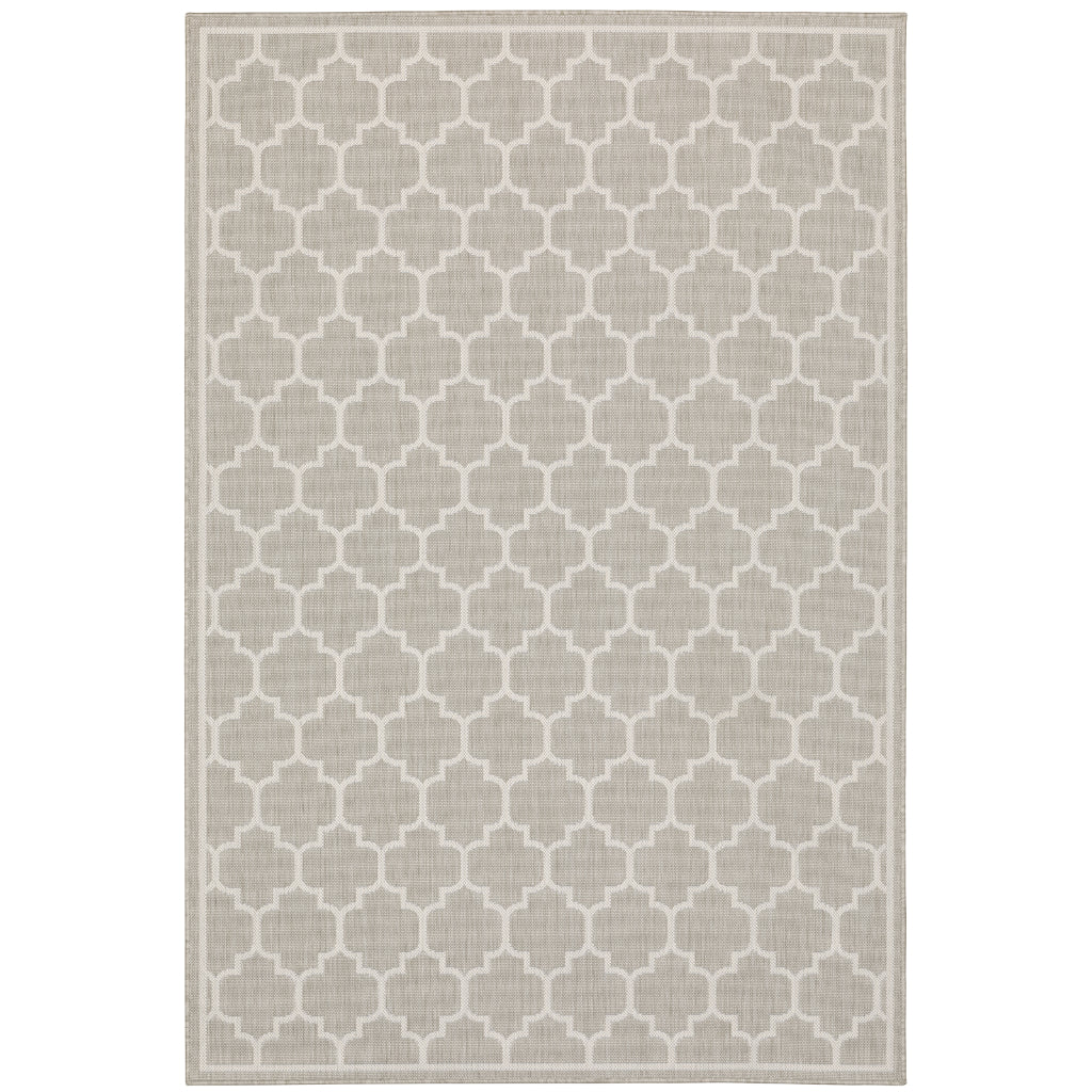Oriental Weavers Portofino 1636H Grey/Ivory Rectangle Indoor / Outdoor Area Rug - Stain Resistant Machine Made Patio Rug-