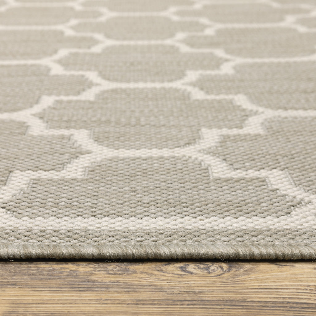 Oriental Weavers Portofino 1636H Grey/Ivory Rectangle Indoor / Outdoor Area Rug - Stain Resistant Machine Made Patio Rug