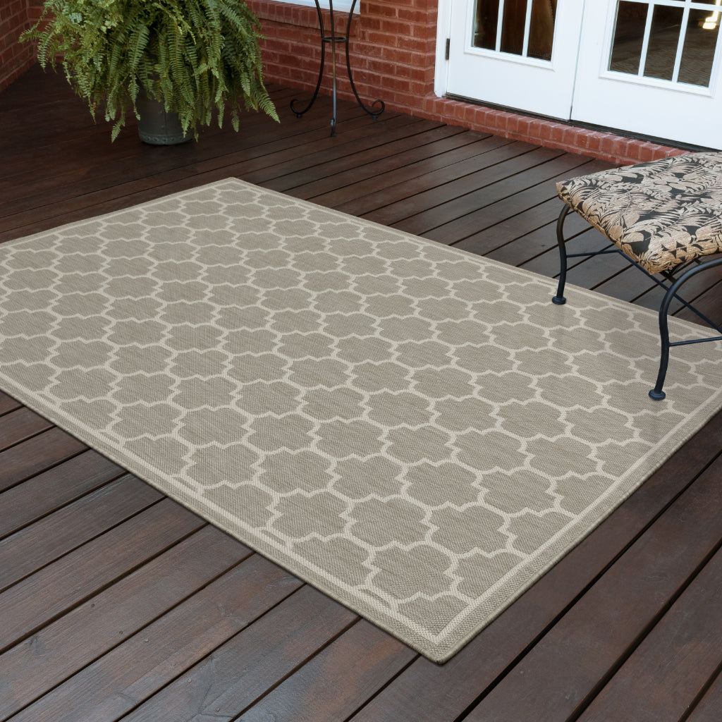 Oriental Weavers Portofino 1636H Grey/Ivory Rectangle Indoor / Outdoor Area Rug - Stain Resistant Machine Made Patio Rug-