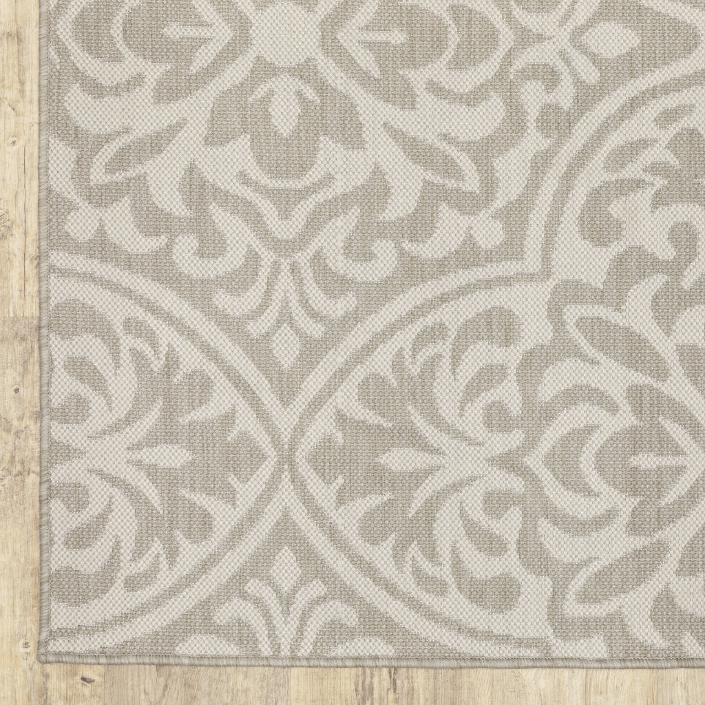 Oriental Weavers Portofino 1831H Grey/Ivory Rectangle Indoor / Outdoor Area Rug - Stain Resistant Machine Made Patio Rug