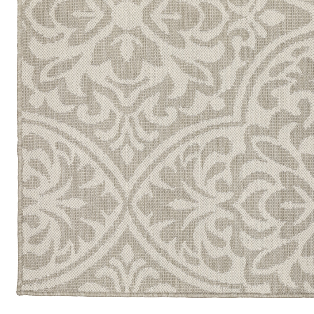 Oriental Weavers Portofino 1831H Grey/Ivory Rectangle Indoor / Outdoor Area Rug - Stain Resistant Machine Made Patio Rug