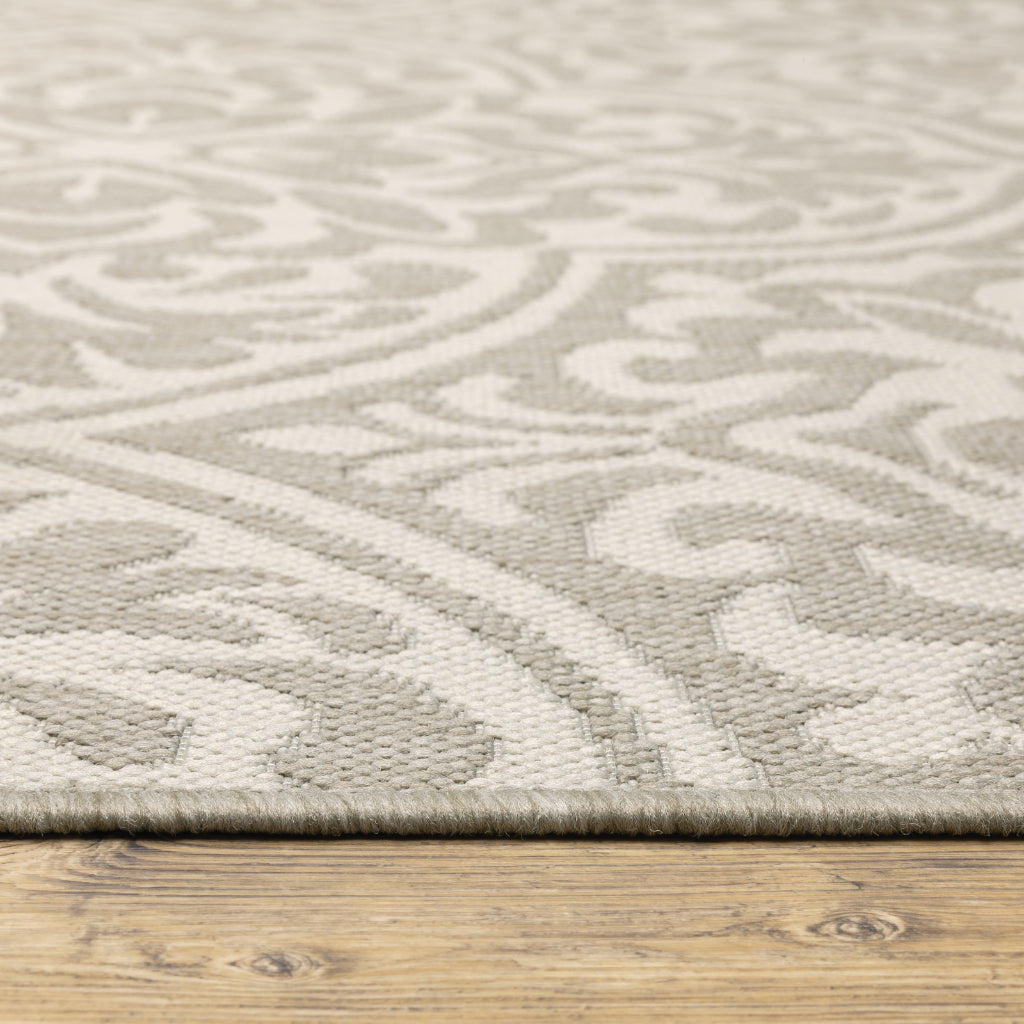 Oriental Weavers Portofino 1831H Grey/Ivory Rectangle Indoor / Outdoor Area Rug - Stain Resistant Machine Made Patio Rug